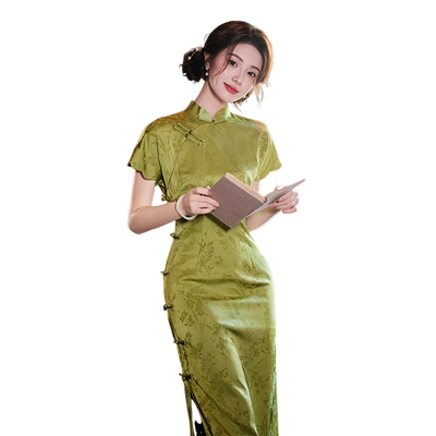 复古民国风气质高端全开襟旗袍