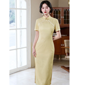 旗袍2026年新款 黄色新中式 复古国风年轻款 高考送考气质高端日常穿