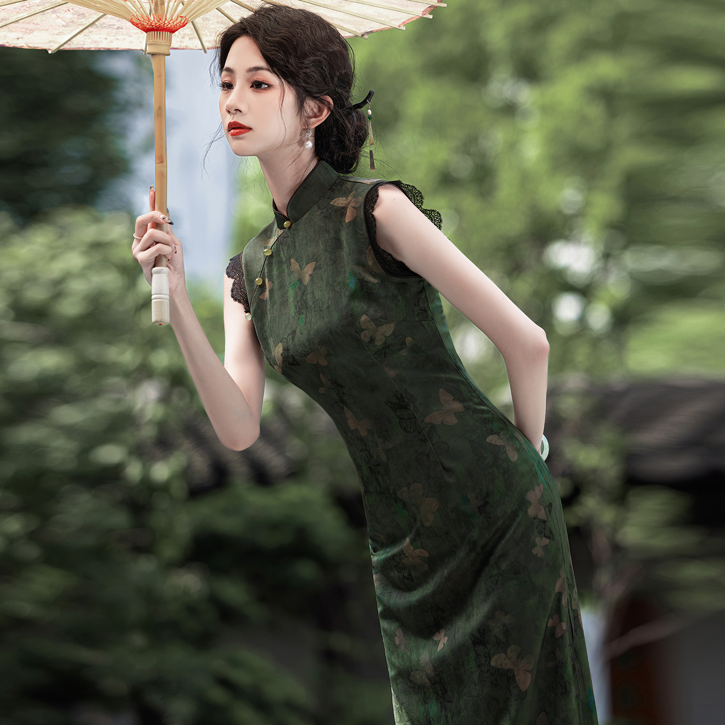 新中式复古国风改良无袖旗袍显瘦