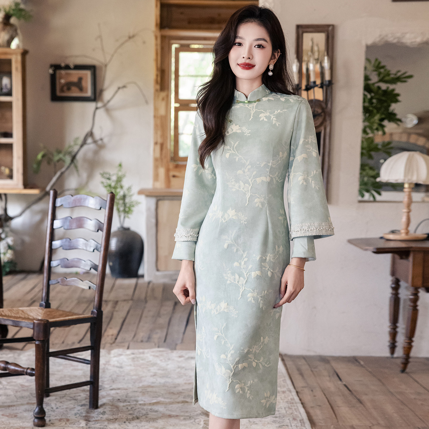 新式日常改良版旗袍时尚长款宴会