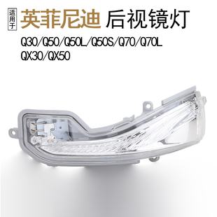 适用英菲尼迪Q50L Q70L后视镜倒车镜反光镜转向灯外壳灯罩 QX50