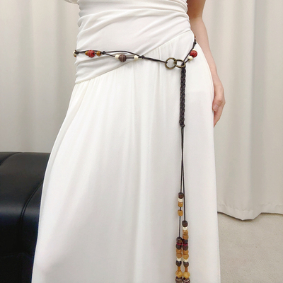 薛凯琪同款波西米亚编织腰链女