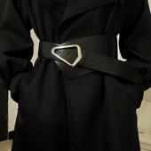 黑色高级感三角形腰封女束腰装 饰百搭配裙子西装 大衣风衣腰带收腰