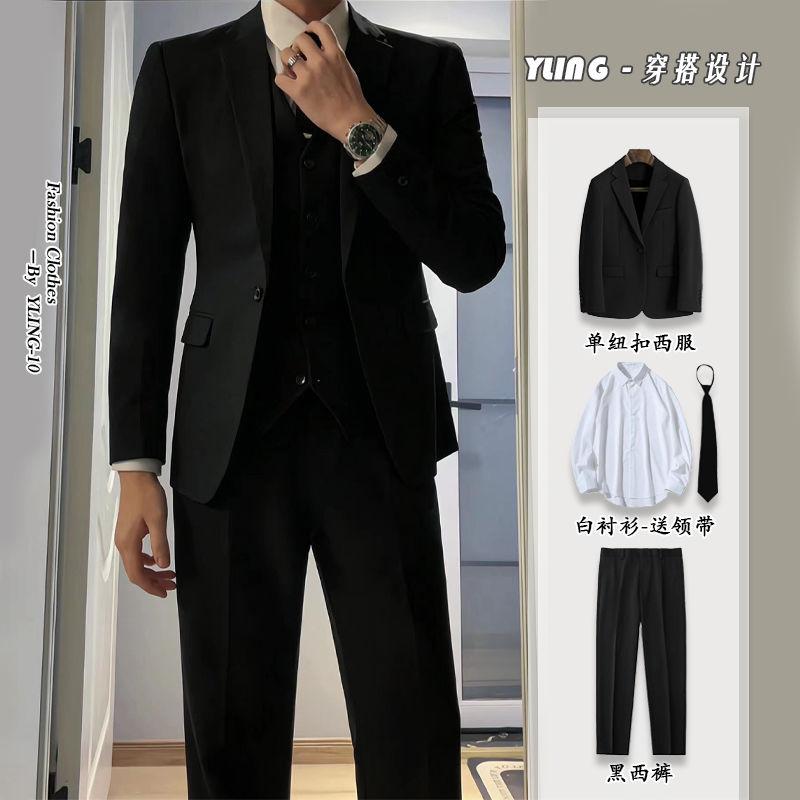 春秋季单纽扣西服外套韩版宽松设西服套装