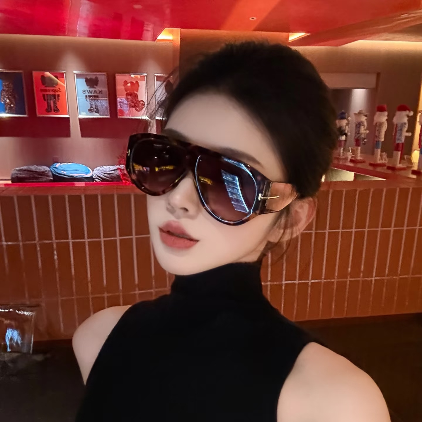 欧美复古蛤蟆镜粗框墨镜女士高级感网红显瘦凹造型夸张太阳眼镜男