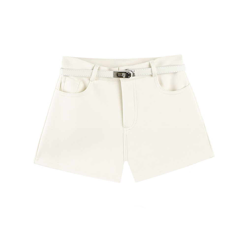 辣妹白色休闲短裤女秋冬2025新款高腰显瘦百搭a字包臀热裤西装裤