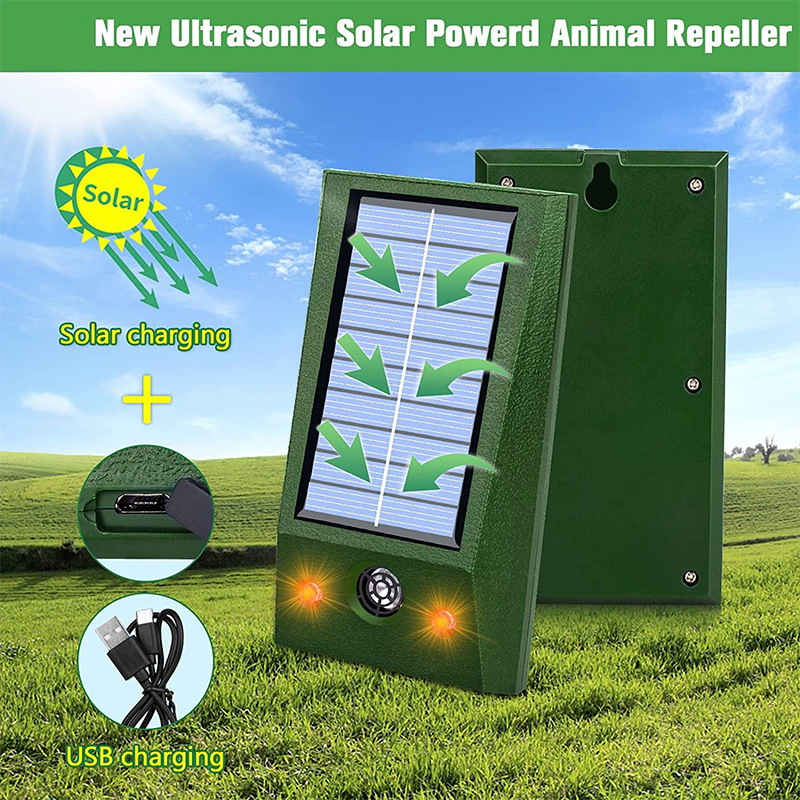 Ultrasonic rodent repellent LED flashing bird repellen驱猫器