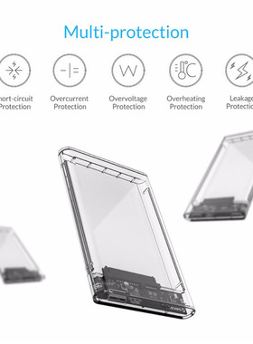 USB External Hard Drive Enclosure Clear Case 2.5 Inch SATA