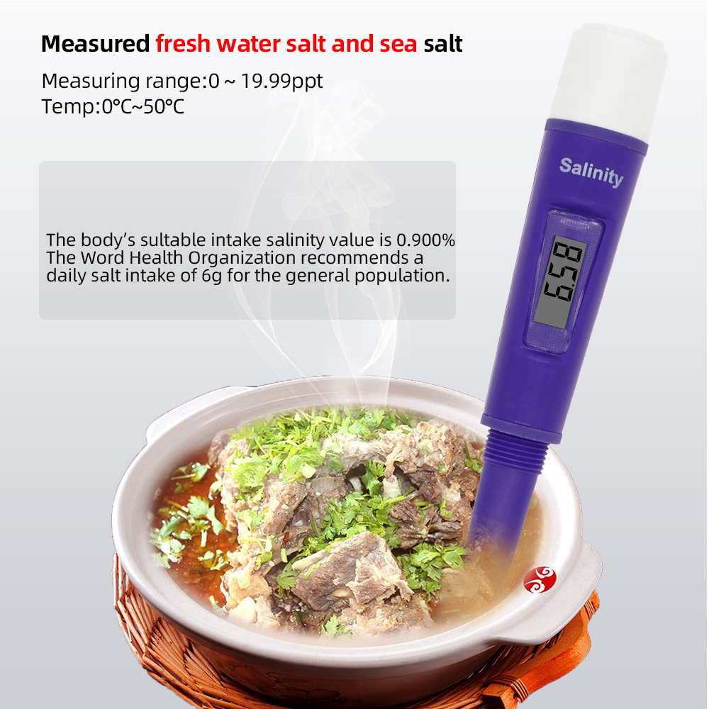 2-in-1 salinity/thermometer water quality analysis tester