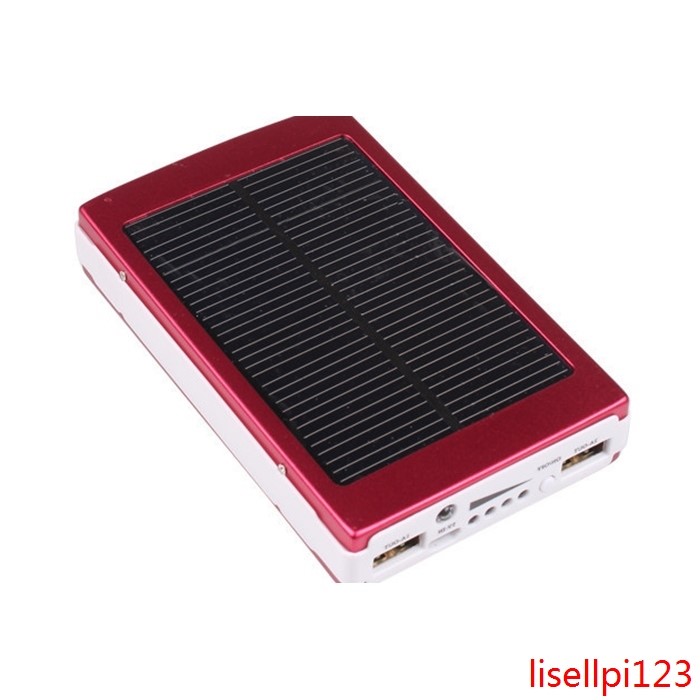 New Solar Powered 10000 mAh Dual USB Power Bank Battery