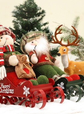 New Christmas sled pulling snowman figurine圣诞家居装饰摆件