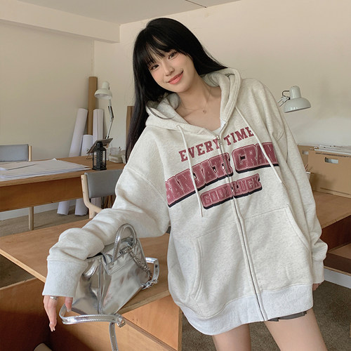 美式logo外套宽松情侣复古