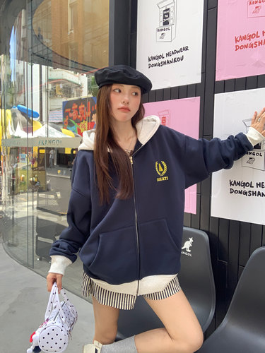 刺绣logosanjati美式卫衣