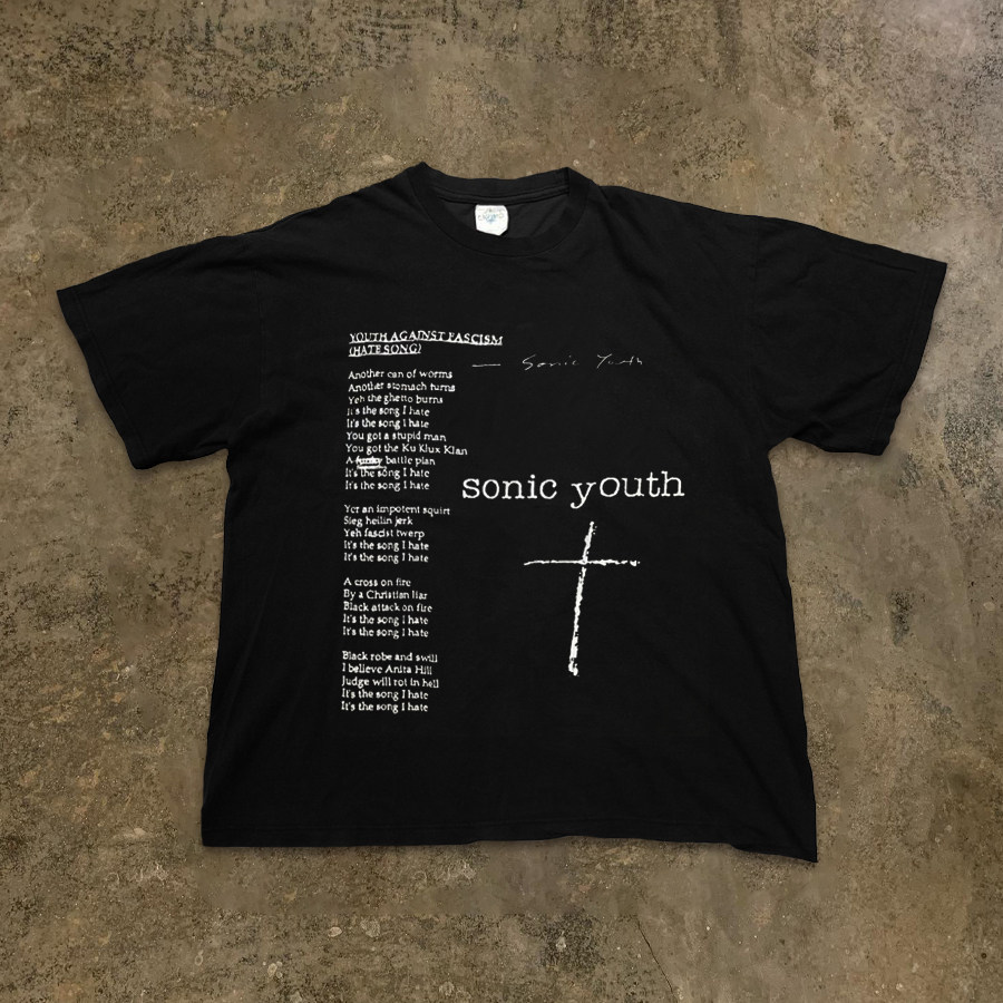 BOMBA STUDIO 유럽과 미국의 트렌디 브랜드 오버사이즈 힙합 스트리트 스타일 힙합 헤비 반팔 티셔츠 흑백