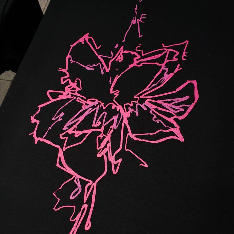 BOMBA STUDIO 아미 카키 핸드페인팅 INS 틈새 트렌디 브랜드 남성용 및 여성용 반팔 티셔츠