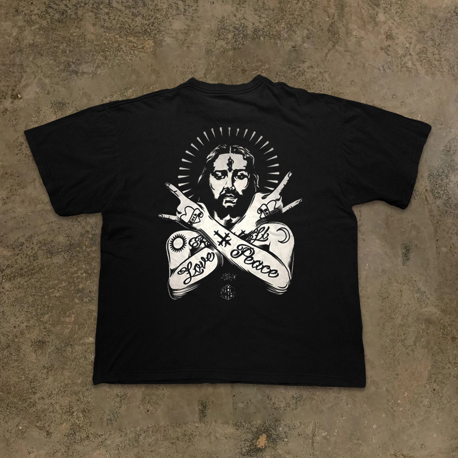 BOMBA STUDIO 아메리칸 트렌디 웨스트 코스트 힙합 힙합 하이 스트리트 레트로 트렌디 브랜드 반팔 티셔츠 헤비웨이트 퓨어 코튼