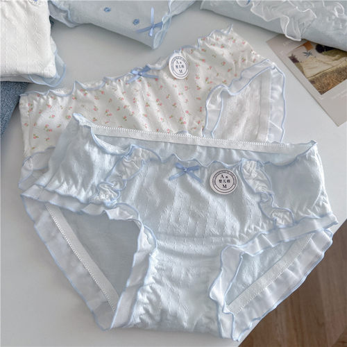 10A抗菌裆中腰包臀少女纯棉内裤