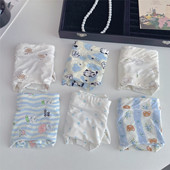 6条中腰冰丝无痕内裤 柔软包臀可爱卡通印花少女三角裤 女夏季 薄款