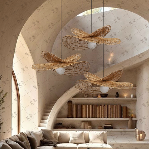 藤艺手工编织东南亚创意餐厅吊灯