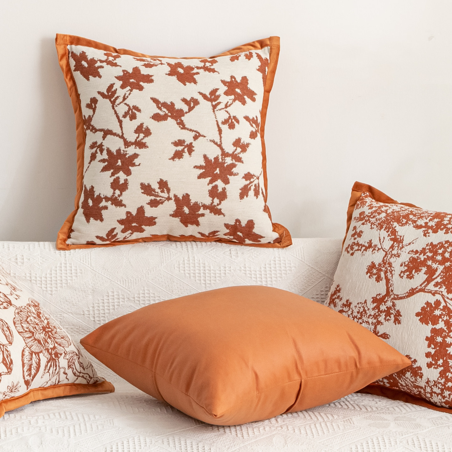 简约现代法式风家居客厅靠垫抱枕套不含芯45x45黑色绒沙发靠背垫