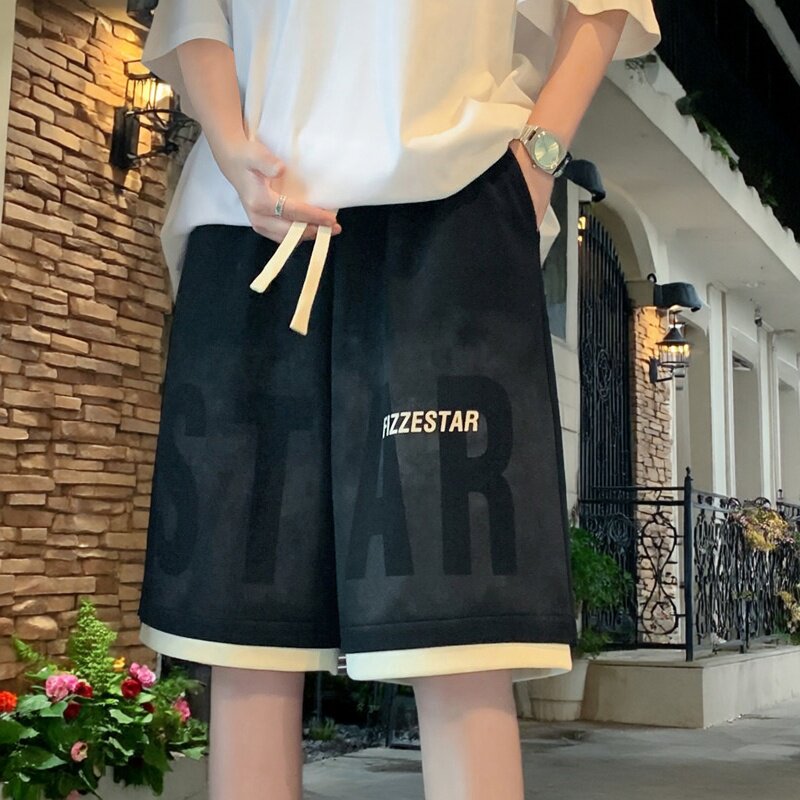 BONELESS短裤男士2026夏季港风休闲裤宽松运动裤子潮牌美式五分裤图片