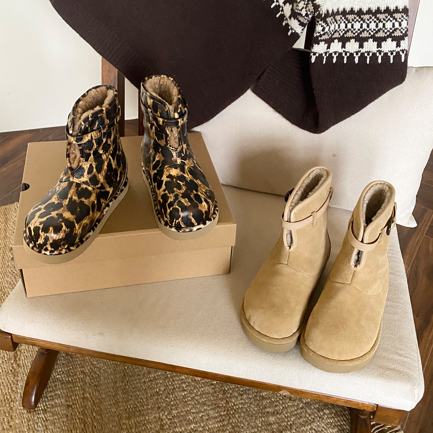 羊皮毛一体雪地靴女2025新款