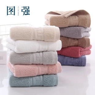 图强跨境商超阿瓦提长绒棉方巾 纯棉加厚柔软提花断档方巾