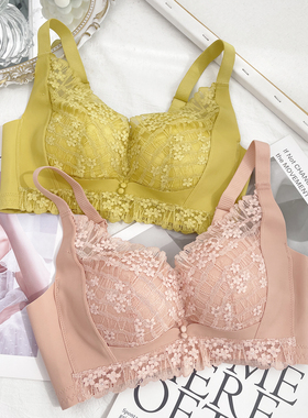 古妃86803 中厚小胸聚拢上托无钢圈无侧骨文胸养护舒适蕾丝内衣女