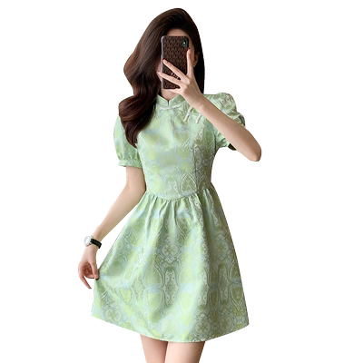 小个子短款改良旗袍新中式裙子