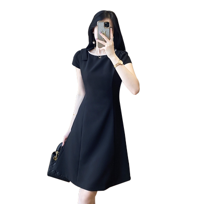 职场轻熟风夏赫本小黑裙礼服