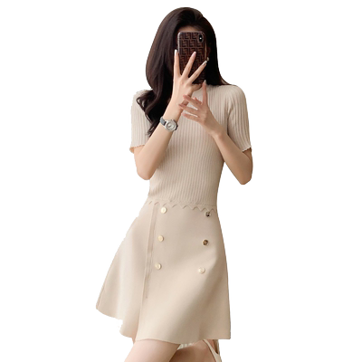 短袖针织裙连衣裙子女