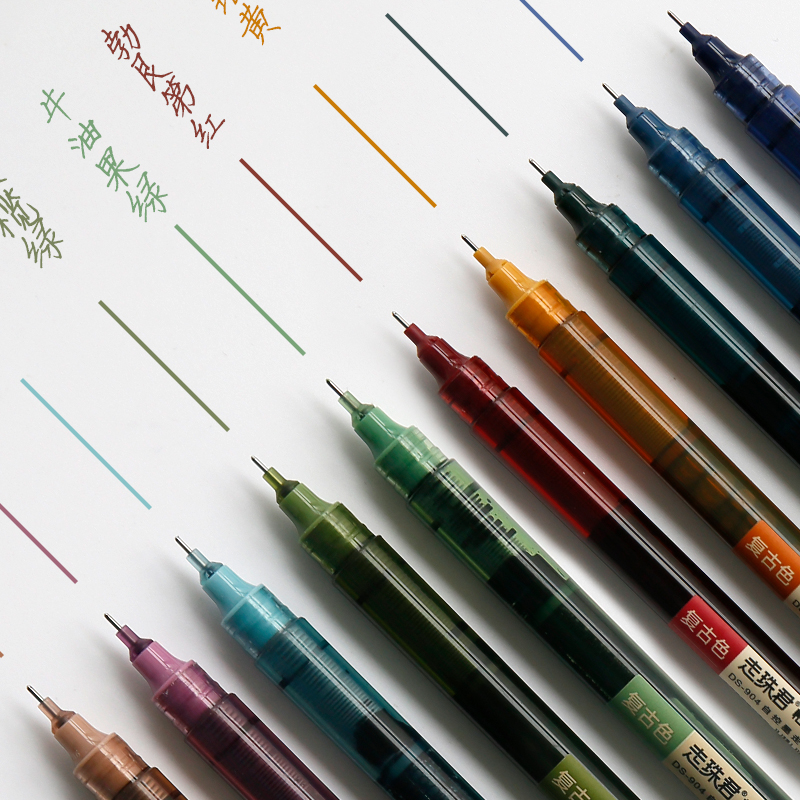 点石走珠君直液式自控墨速干走珠笔轻复古色水性针管笔墨蓝中性笔