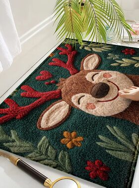 Christmas Doormat Non-Slip Santa Claus Design Indoor Outdoor