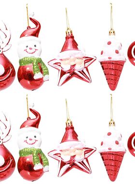 Boxed Christmas Tree Pendant 3pcs/lot Elk Snowman Ice Cream