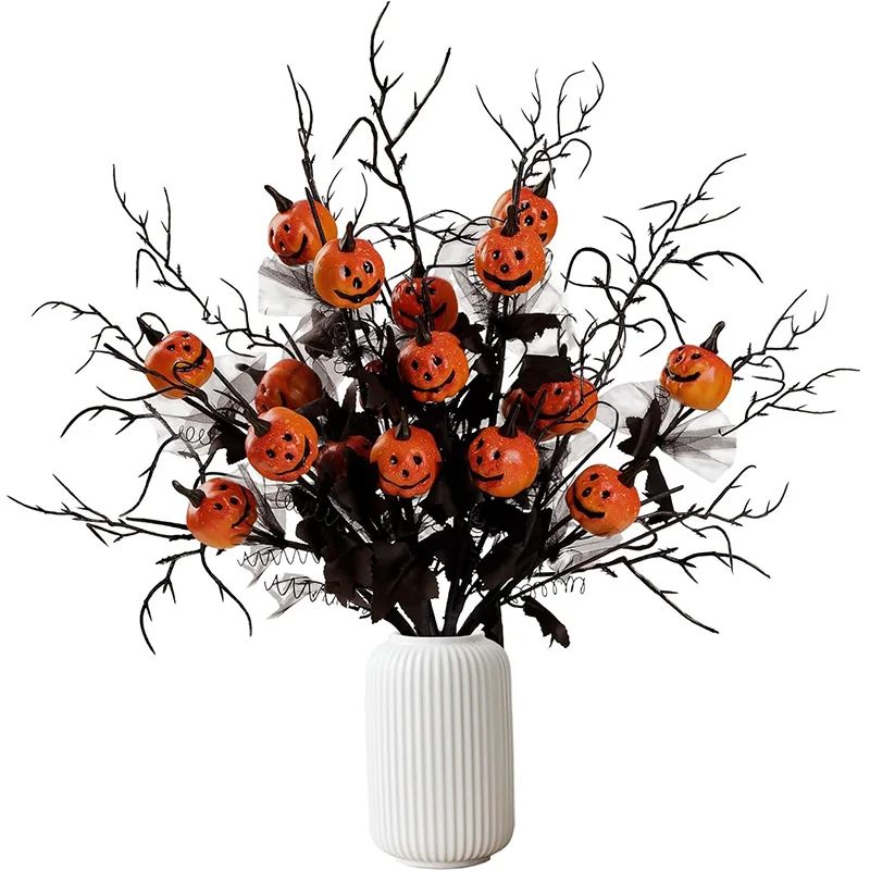 42cm 1Pcs Artificial Halloween Pumpkin Simulation Flower Bou