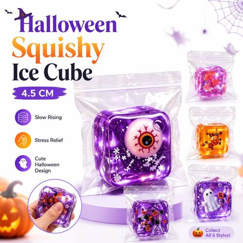 Halloween Ice Cube Squishy Toy Maltose Slow Rising Squeeze F