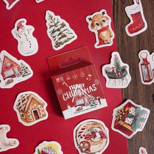 45pcs Cute Christmas Stickers Mini Paper Sticker Label Aesth