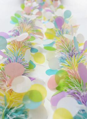 2/4m Easter Tel Garland Colorful Tel Twist With Confetti Spr