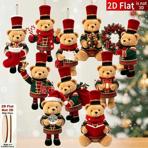 20/10 Pieces of Randomly Assorted 2D Flat Bear-Shaped Handma