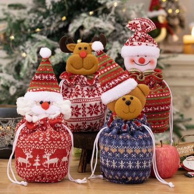 1Pc Christmas Decorations New Knitted Apple Bag Elderly Appl