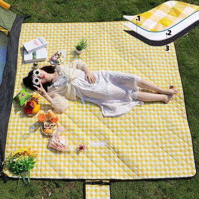 Ultrasonic Picnic Mat Thickened Waterproof Beach Blanket Cam