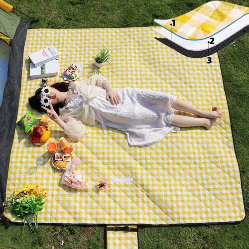 Ultrasonic Picnic Mat Thickened Waterproof Beach Blanket Cam