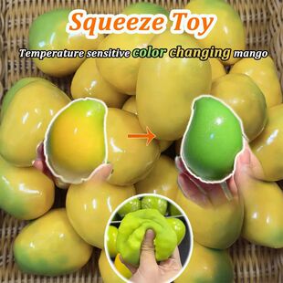 Color Changing Mango Soft Rubber Soothing Toy Squeeze And Pl