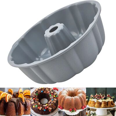 Bundt cake pan Silicone Cake Mold, 10’’ Non-stick Fluted P