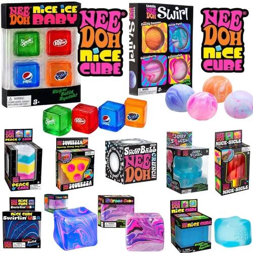 Schylling Nee Doh Nice Cube & Nice-Sicle Squishy Toy Sensory