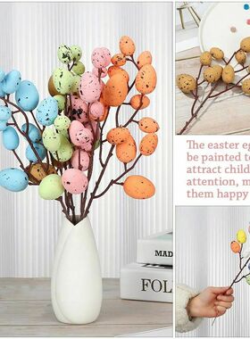 Artificial Easter Flower Color Foam Birds Eggs Flower Spring