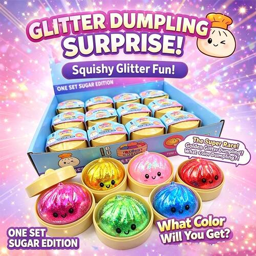 Mini Glitter Dumpling Squishy ULTRA RARE Gold Glitter Hidden
