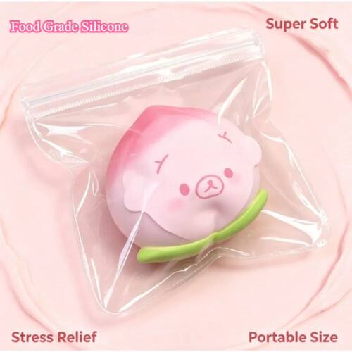 2Pcs Handmade Peach Bear Butter Texture Squeeze Fidget Toy F