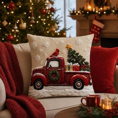 Festive Christmas Pillow Covers - Santa, Snowman, Deer & Tre