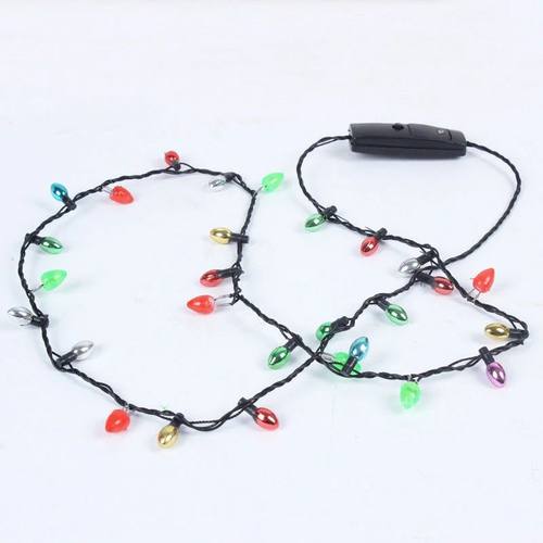 Xmas Led Lights Necklace With 8 Lights Bulbs Christmas Flash